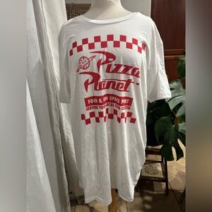 Pizza Planet White T-Shirt with Red Print
